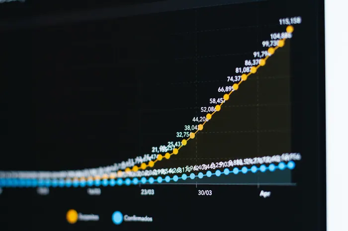 Growth chart on a screen